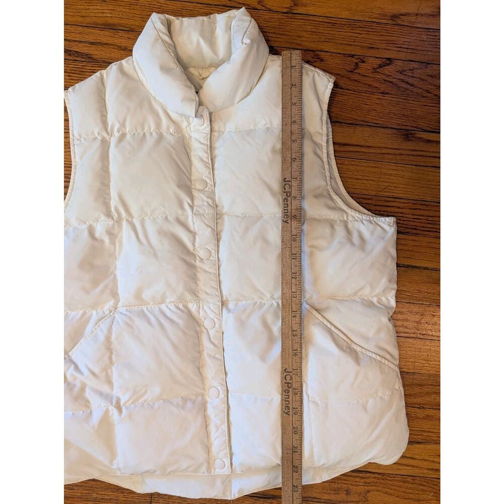 Lands End Down Vest Women's Medium Ivory Jacket - Picture 5 of 6